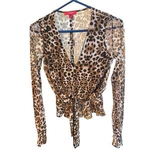 Guess Sheer animal print blouse-Size S